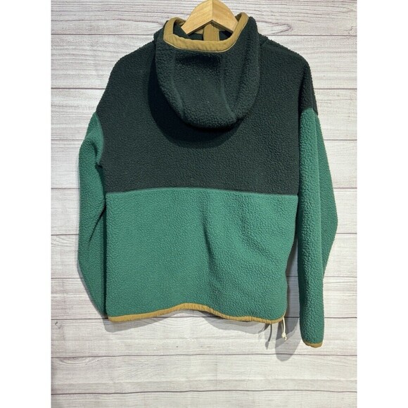 The North Face Full zip Hooded Color Block Sherpa Jacket SZ M Women Brown Tab - Picture 2 of 13